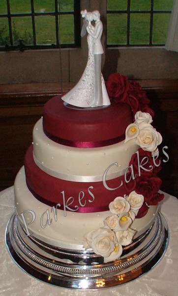 cascading rose wedding cake